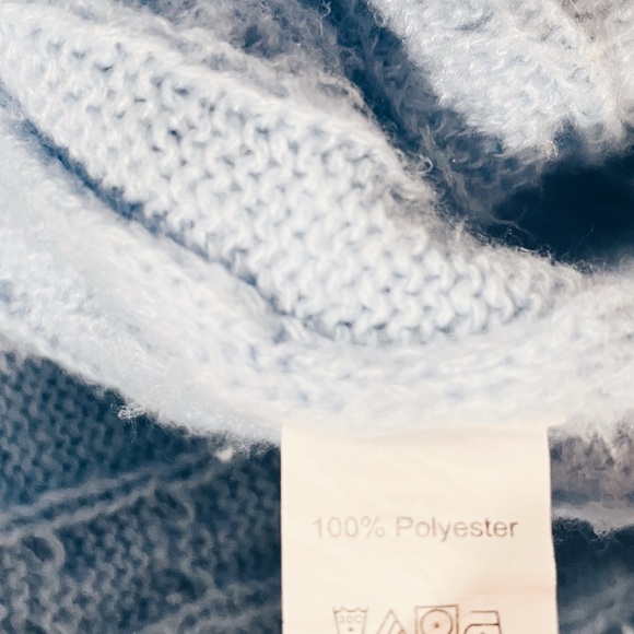 Baby Blue Zip Up Cropped Sweater Size S - Picture 4 of 5